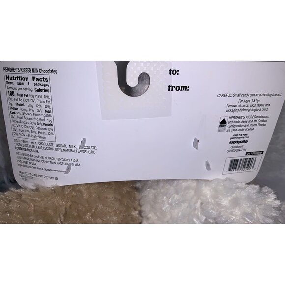 Hersheys Kisses Sealed With A Kiss Plush Bear Set & Solid Milk Chocolate Kiss - Picture 11 of 13